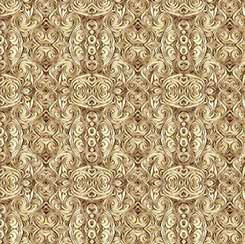Endless Blues - Tan Scroll Medallion