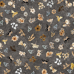 Bear Hugs - Flower & Insects Toss - Dark Grey