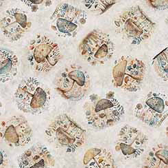 Cotton Tails - Mushroom Toss - Gray 2600 30081 K - QT Fabrics