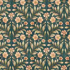 Cotton Tails - Set Floral - Teal 2600 30083 Q - QT Fabrics