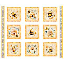 Buzz, Buzz, Buzz - Bee Picture Patches Multi (36" Panel)