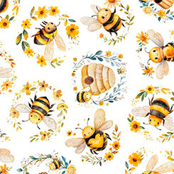 Buzz, Buzz, Buzz - Bees & Beehives White