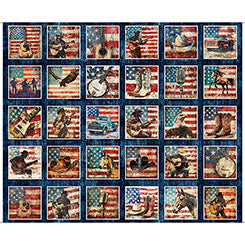 American Country - American Country Picture Patches (36" x 43" Panel) Navy
