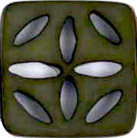 Square Button W/Design 60mm Dark Gray Color 440071
