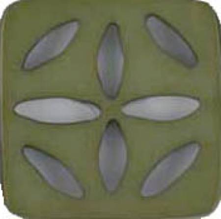 Square Button W/Design 60mm Dark Green Color 440075