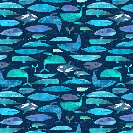 Navy Cetaceans Digitally Printed