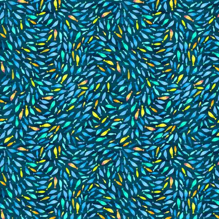 Navy School of Fish Digitally Printed