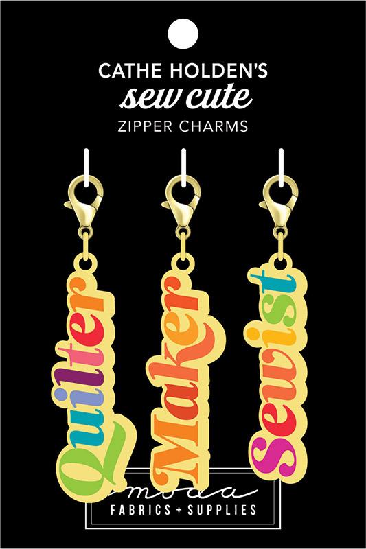 Words Zipper Pulls 3ct CH122