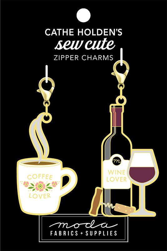 Coffee Wine Zipper Pulls 2ct