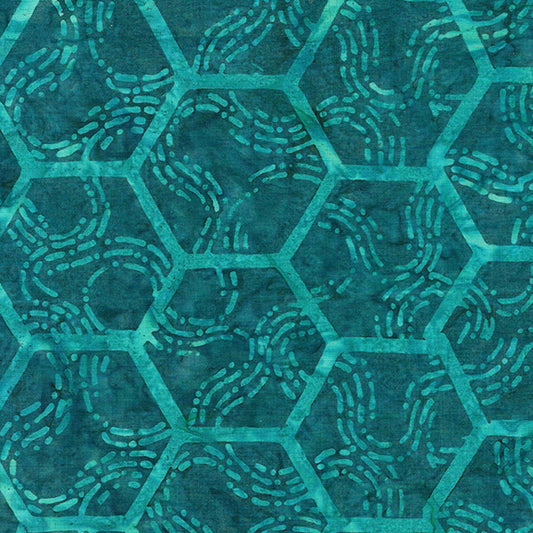 Chromatic - 612303955 / Hexies-Teal Aruba (Fabric #7)