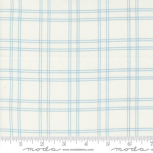 Shoreline - Cream Light Blue Plaid Checks and Plaid