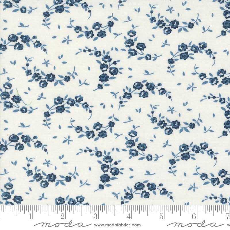 Shoreline - Cream Navy Summer Small Floral