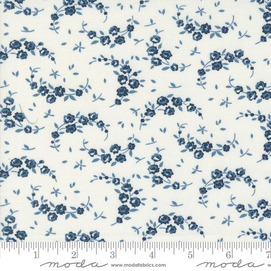 Shoreline - Cream Navy Summer Small Floral