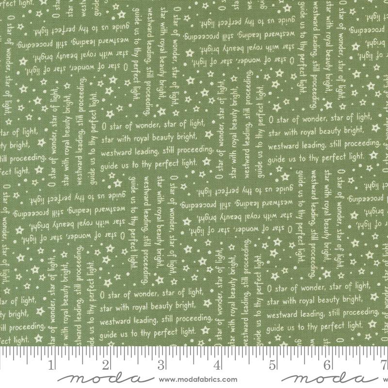 Starberry - Woven Song Text and Words Green
