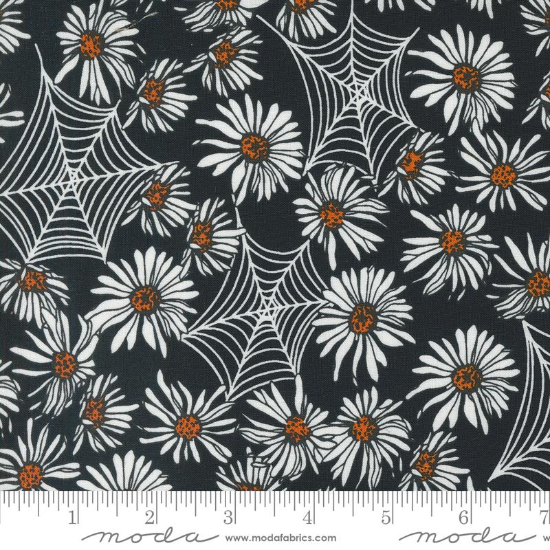 Noir - Whispering Webs Florals Spider Webs (Midnight Pumpkin)