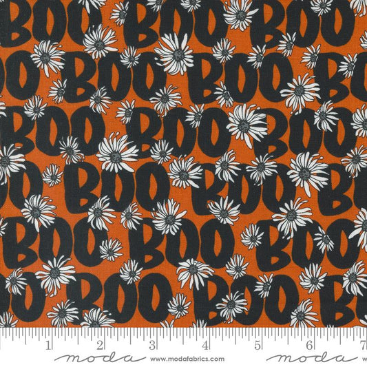 Noir - Boo Text and Words Flower Boo (Pumpkin)