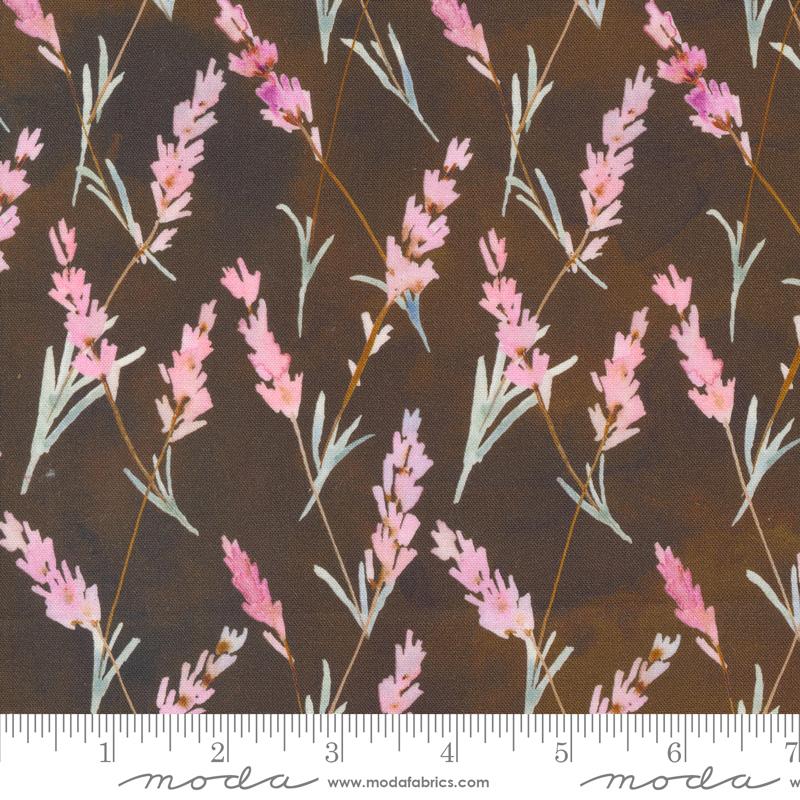 Blooming Lovely - Lavender Florals Watercolor (Sepia)