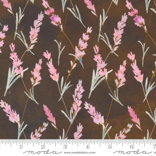 Blooming Lovely - Lavender Florals Watercolor (Sepia)