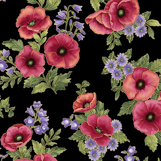 Amazing Poppies - Panache Bouquet Black/Multi 0622M-12