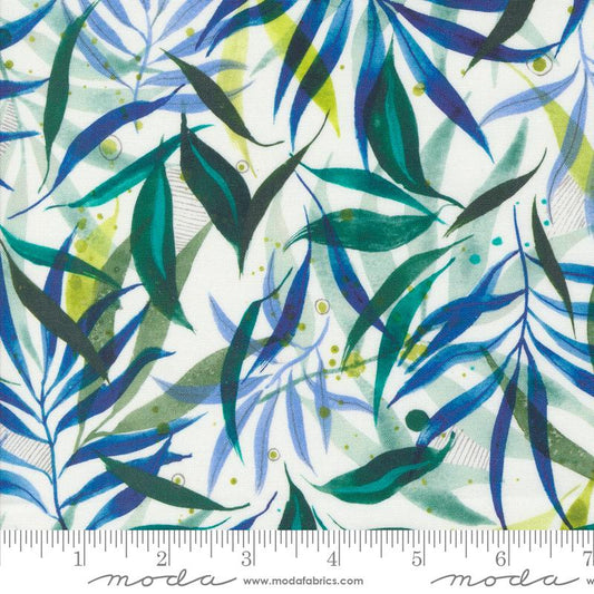 Coming Up Roses - Don't Leaf Me Florals Leaf Watercolor (Cloud Breeze)