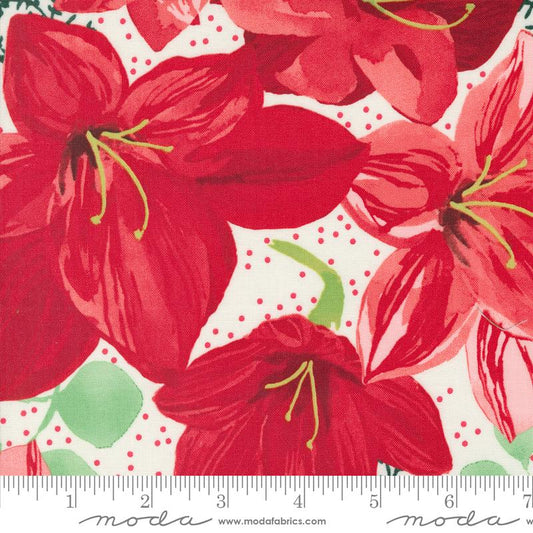 Winterly - Christmas Lily Large Floral Cream