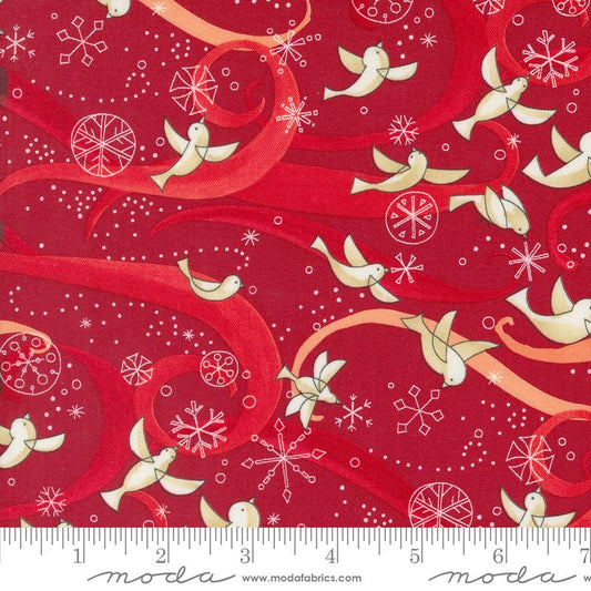 Winterly - Birds With Ribbons Novelty Birds Crimson