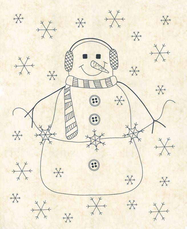 Snowman Gatherings IV - Snowman Stitch Panel Snow