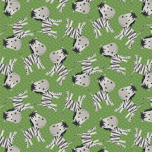 At The Zoo - Zebras 6607-69  Green