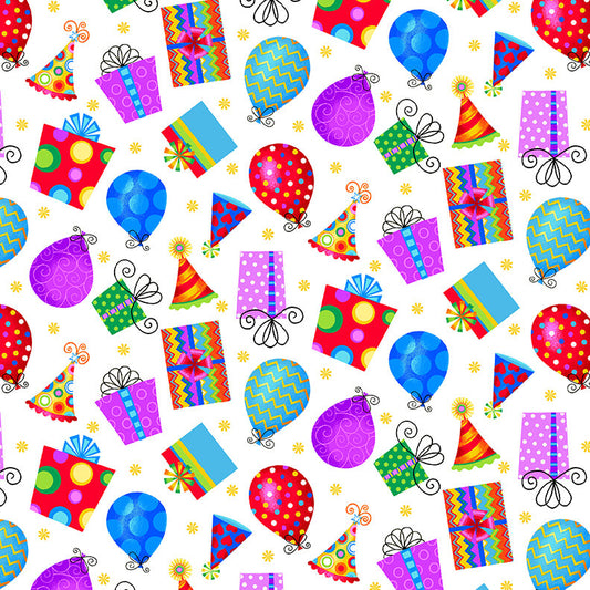Party Time! Hats & Balloons 6648-87 Multi ||