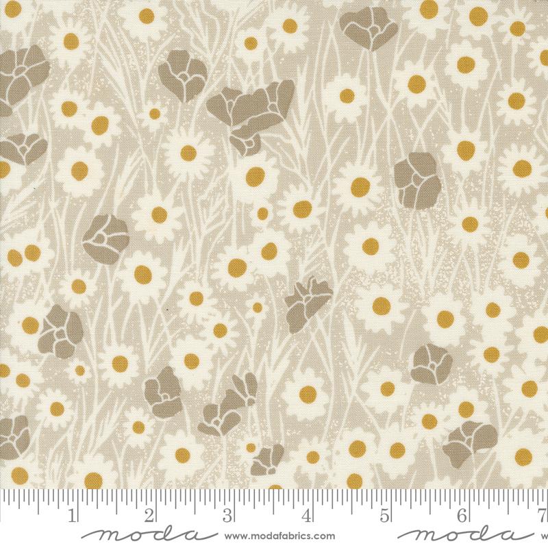 Field Of Flowers - Poppy Field Florals Block Print Flax