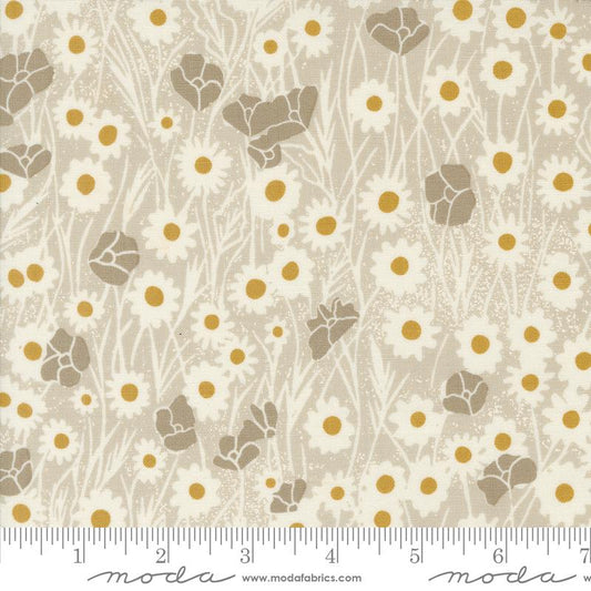 Field Of Flowers - Poppy Field Florals Block Print Flax