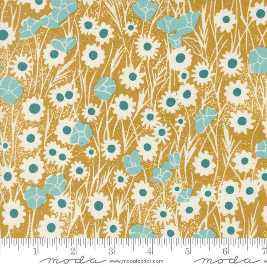 Field Of Flowers - Poppy Field Florals Block Print Goldenrod
