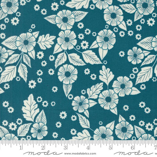 Field Of Flowers - Floral Scatter Florals Block Print Peacock