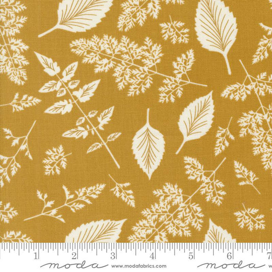 Field Of Flowers - Leaf Pattern Blenders Leaf Block Print Goldenrod