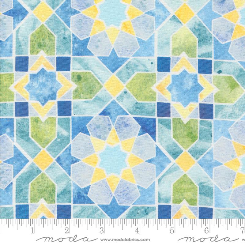 Sunshine & Blue Skies - Mosaic Sky Geometrics Watercolor Multi