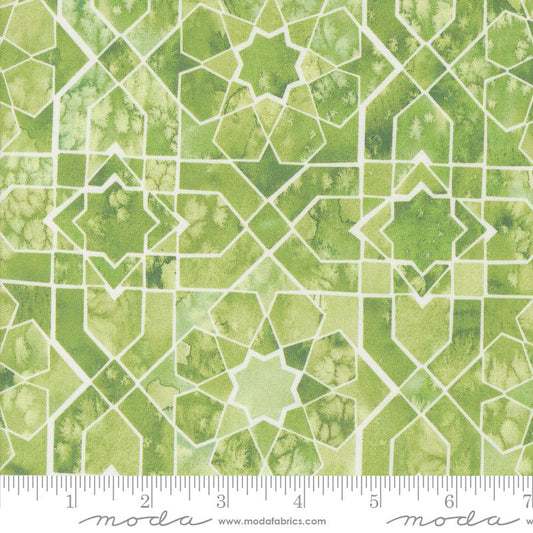 Sunshine & Blue Skies - Mosaic Sky Geometrics Watercolor Grass
