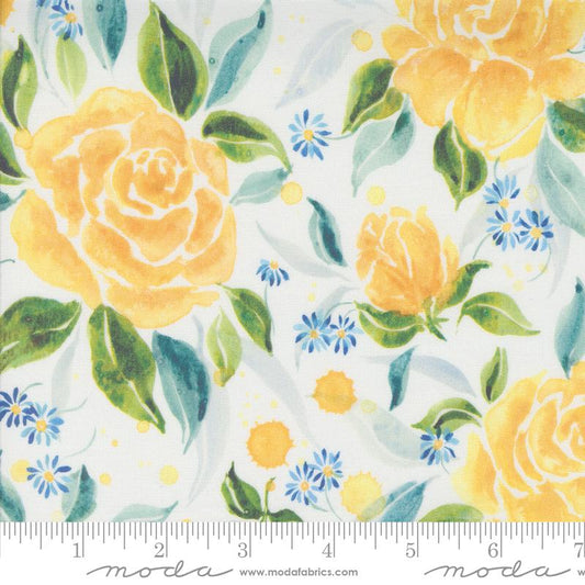 Sunshine & Blue Skies - Rose Upon Rows Florals Watercolor Cloud