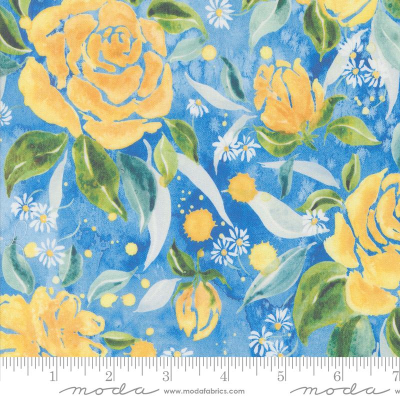 Sunshine & Blue Skies - Rose Upon Rows Florals Watercolor Bluebell