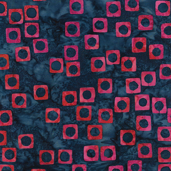 Geometric Symphony - Square Circle-Blue Navy