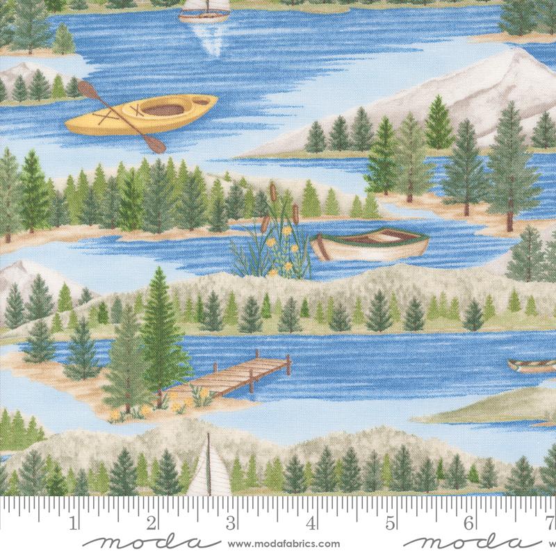 On Lake Time - Lake Scene Landscape and Nature Sky Blue