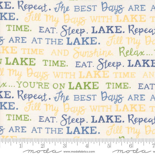 On Lake Time - Lake Words Text and Words Cloud White