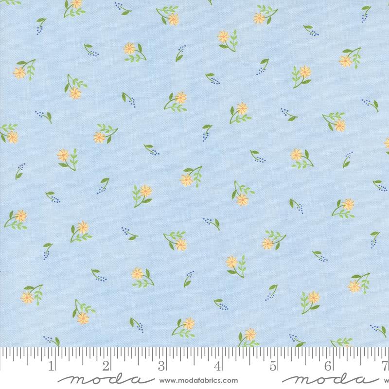 On Lake Time - Flowers on Shore Ditsy Sky Blue