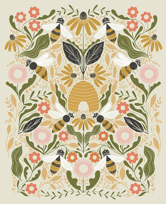 Bee Garden - Bee Garden Panel 36" x 44" Panel Metallic Porcelain