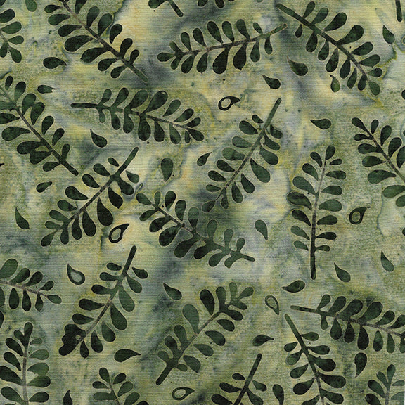 Wondrous - Small Leaves-Grass by Island Batik