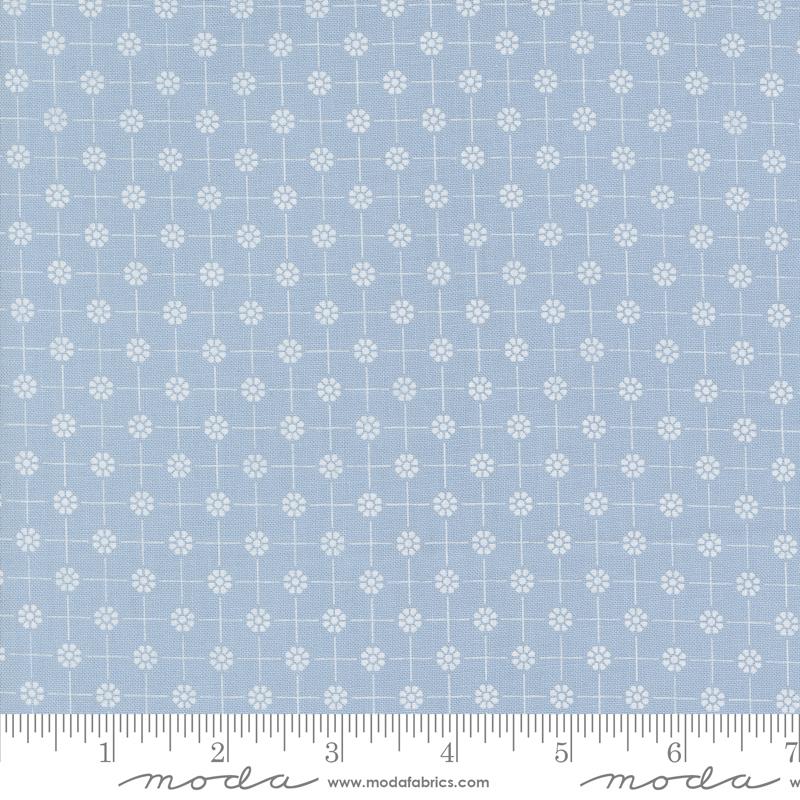 Cottage Charm - Pixie Dots Flower Grid Glacier
