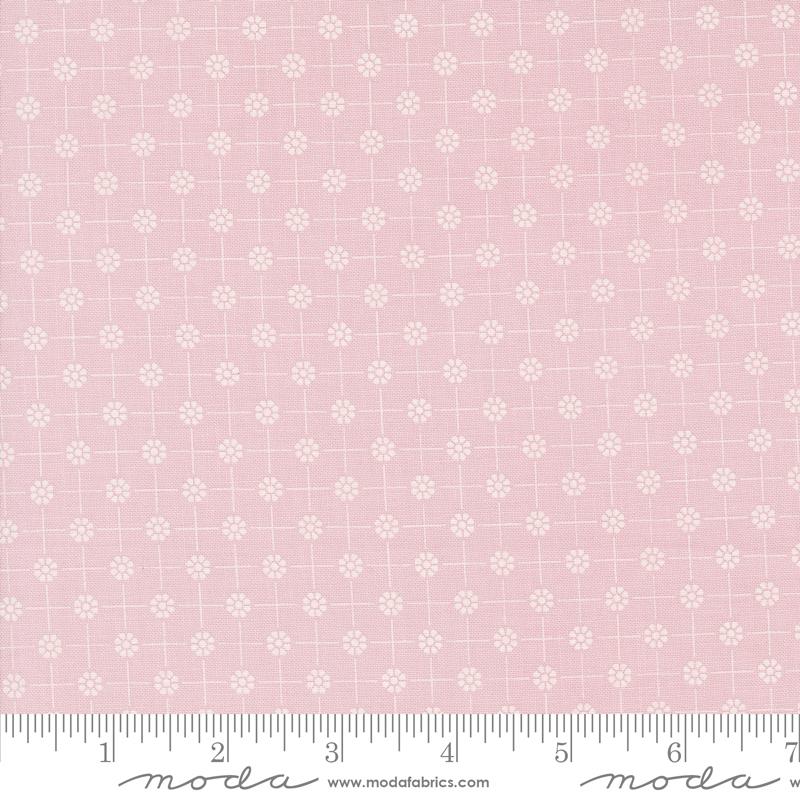 Cottage Charm - Pixie Dots Flower Grid Fading Rose