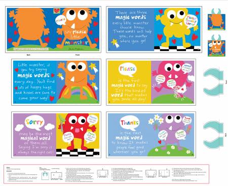 Huggable & Loveable XIII - Multi 36 Inch Book Say Please Little Monster Panel Book