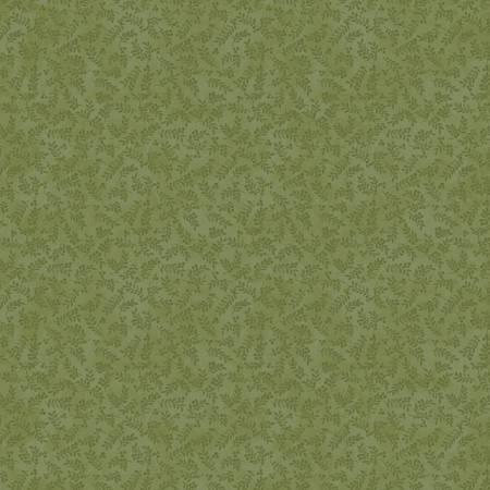 A Moose in the Woods - Leaves & Berries Tonal Green