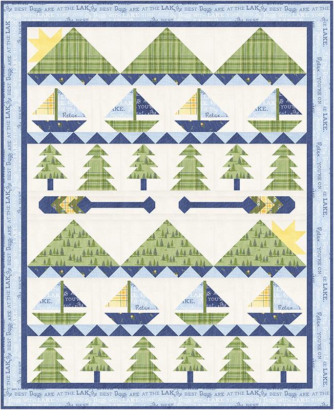 Sun Up to Sun Down On Lake Time fabric Quilt Kit