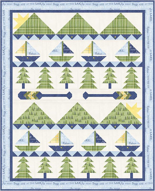 Sun Up to Sun Down On Lake Time fabric Quilt Kit